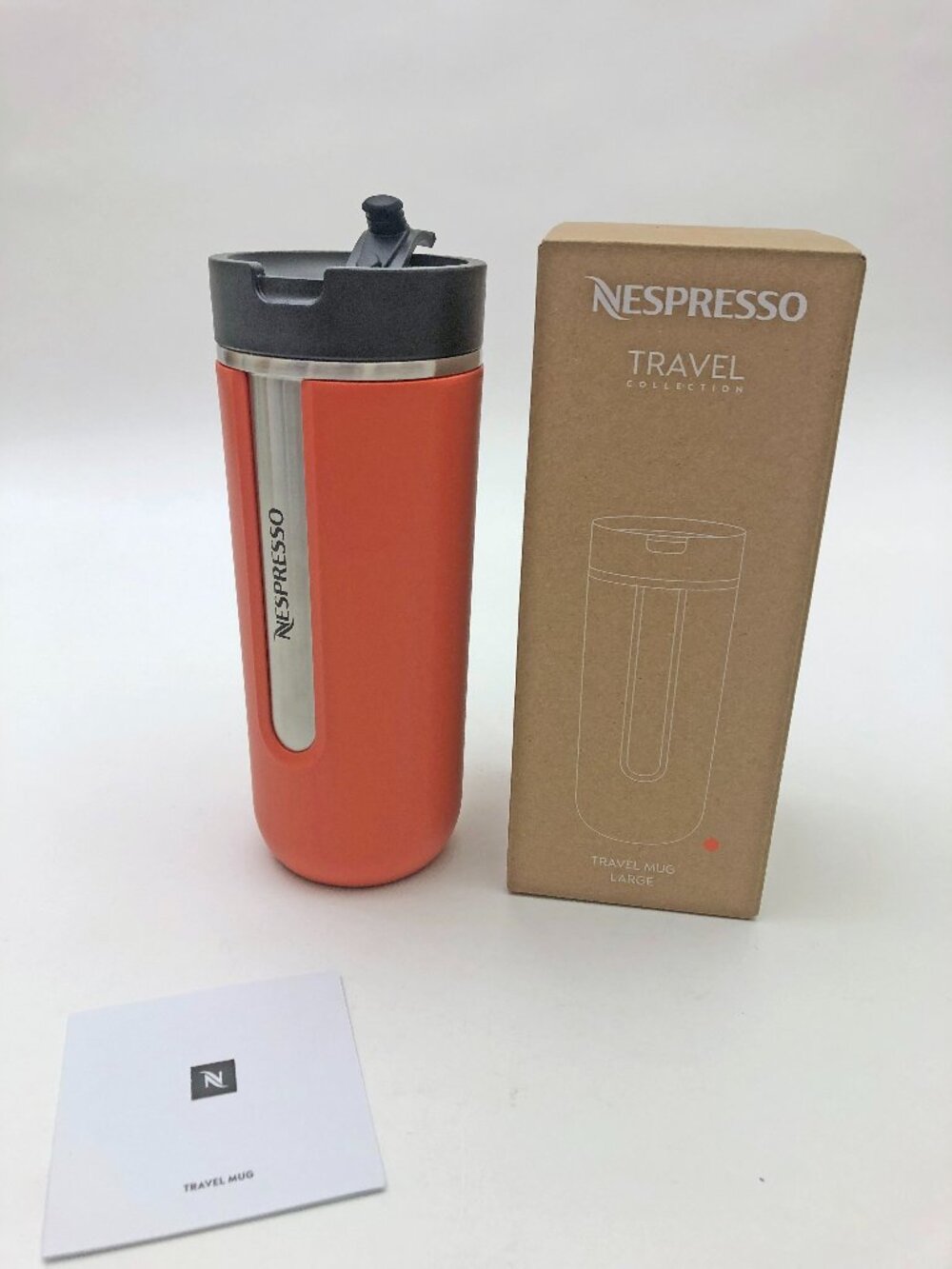 Nespresso Travel Mug Large Orange 540ml Reusable Coffee Mug New